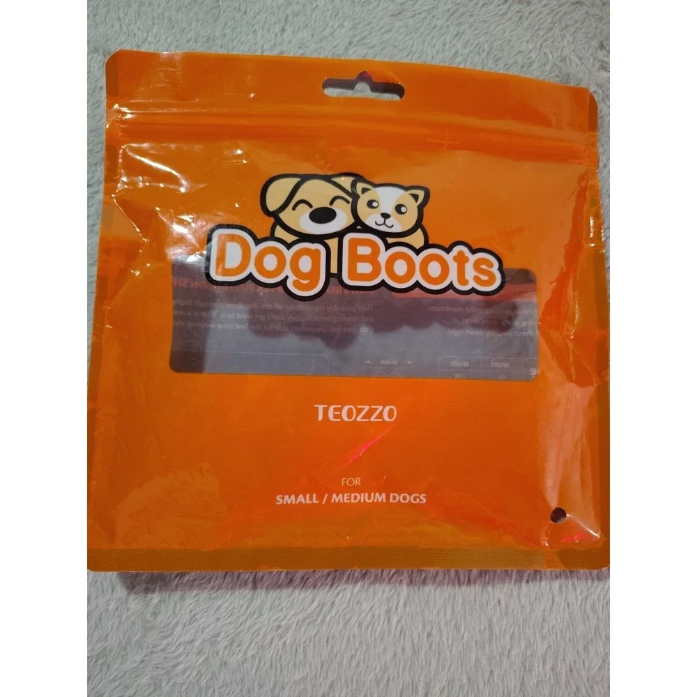 Teozzo‎ Dog Boots Small/Medium Black Summer Hot Pavemen Or Winter Salt Snow Hike